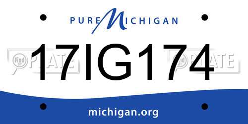 17IG174 Michigan License Plate