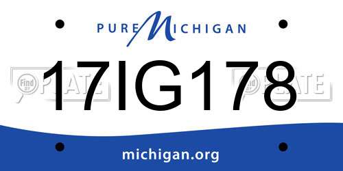 17IG178 Michigan License Plate