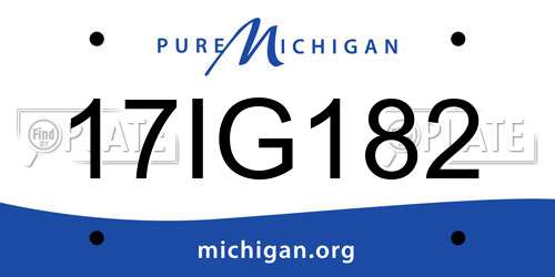 17IG182 Michigan License Plate