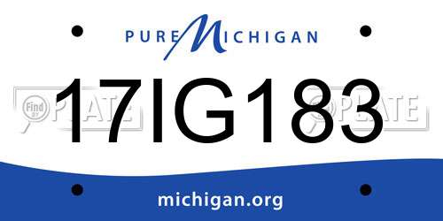 17IG183 Michigan License Plate