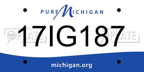 17IG187 Michigan License Plate