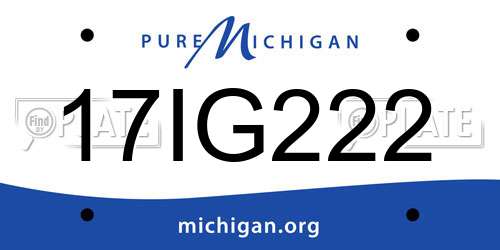 17IG222 Michigan License Plate