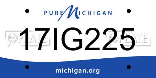 17IG225 Michigan License Plate