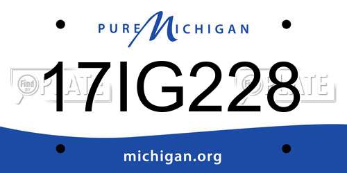 17IG228 Michigan License Plate