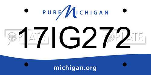 17IG272 Michigan License Plate