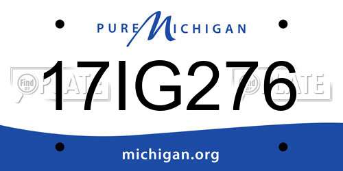 17IG276 Michigan License Plate