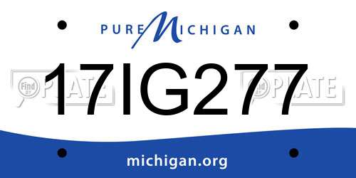 17IG277 Michigan License Plate