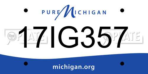 17IG357 Michigan License Plate