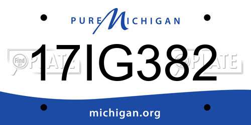 17IG382 Michigan License Plate