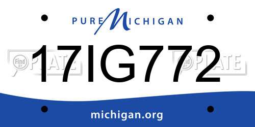 17IG772 Michigan License Plate
