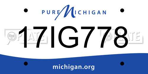 17IG778 Michigan License Plate
