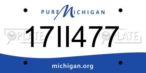 17II477 Michigan License Plate