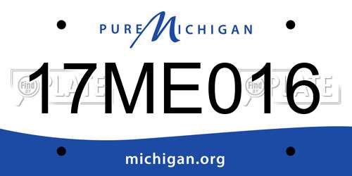 17ME016 Michigan License Plate