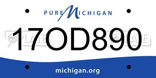 17OD890 Michigan License Plate