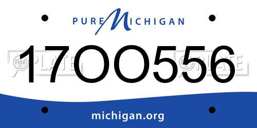 17OO556 Michigan License Plate