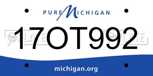 17OT992 Michigan License Plate