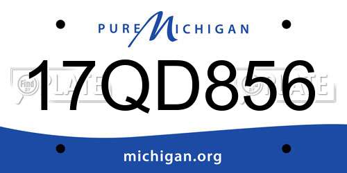 17QD856 Michigan License Plate