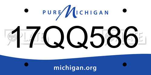 17QQ586 Michigan License Plate
