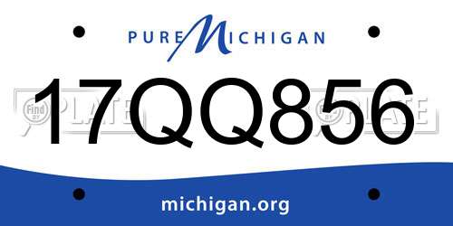 17QQ856 Michigan License Plate