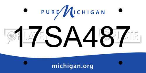17SA487 Michigan License Plate