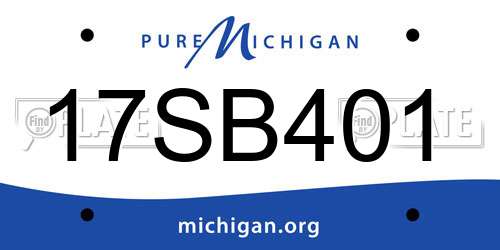 17SB401 Michigan License Plate