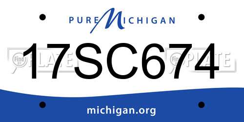 17SC674 Michigan License Plate