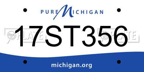 17ST356 Michigan License Plate