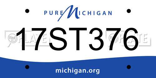 17ST376 Michigan License Plate