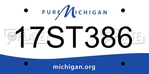 17ST386 Michigan License Plate