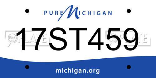 17ST459 Michigan License Plate