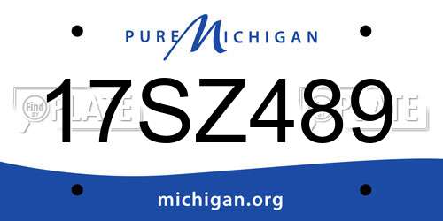 17SZ489 Michigan License Plate