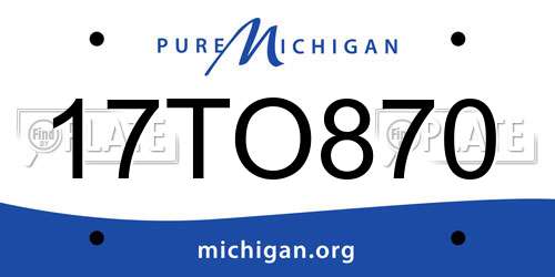 17TO870 Michigan License Plate