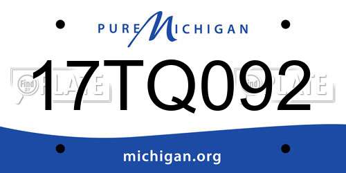 17TQ092 Michigan License Plate