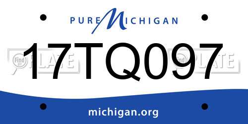 17TQ097 Michigan License Plate