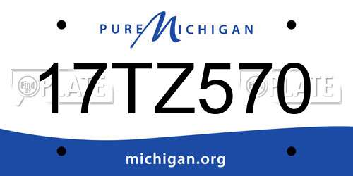 17TZ570 Michigan License Plate