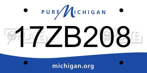 17ZB208 Michigan License Plate
