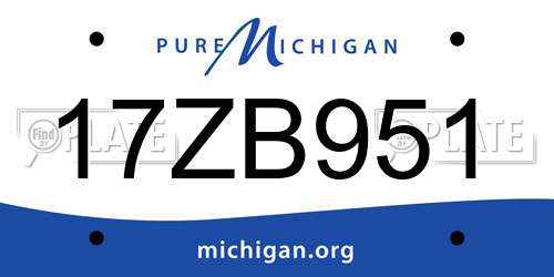 17ZB951 Michigan License Plate