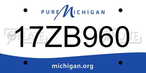 17ZB960 Michigan License Plate