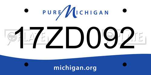 17ZD092 Michigan License Plate