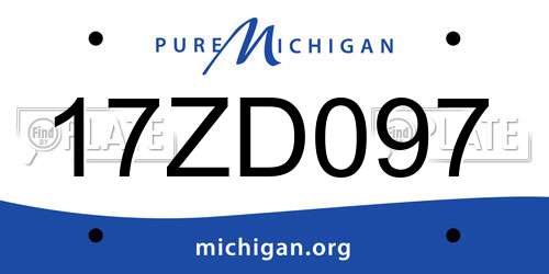 17ZD097 Michigan License Plate