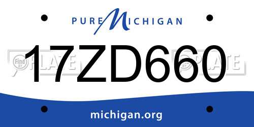 17ZD660 Michigan License Plate
