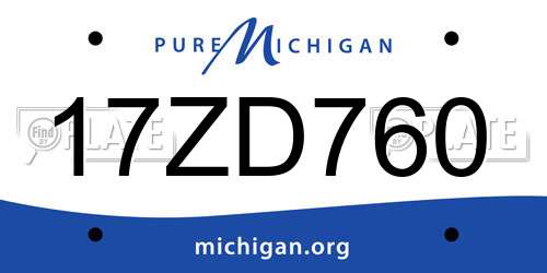 17ZD760 Michigan License Plate