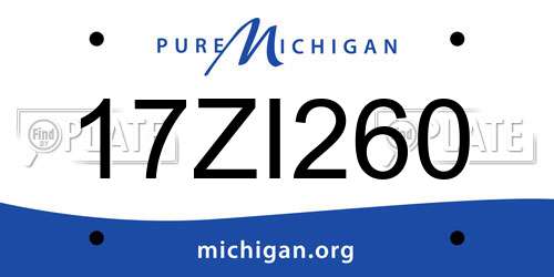 17ZI260 Michigan License Plate