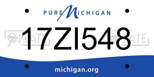 17ZI548 Michigan License Plate