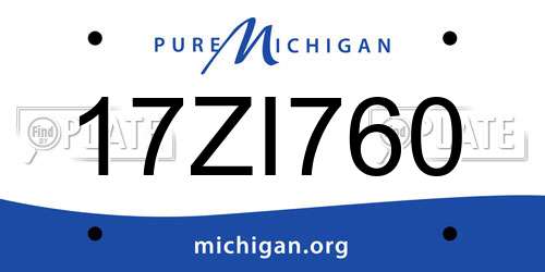 17ZI760 Michigan License Plate