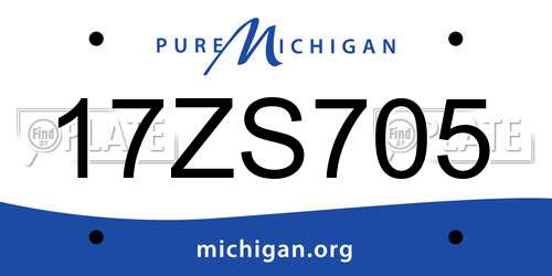 17ZS705 Michigan License Plate