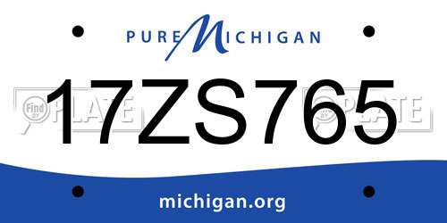 17ZS765 Michigan License Plate
