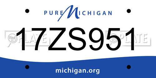 17ZS951 Michigan License Plate