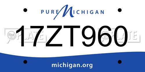 17ZT960 Michigan License Plate