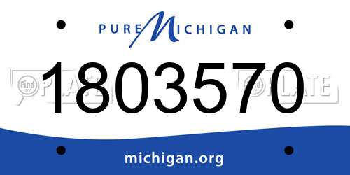 1803570 Michigan License Plate
